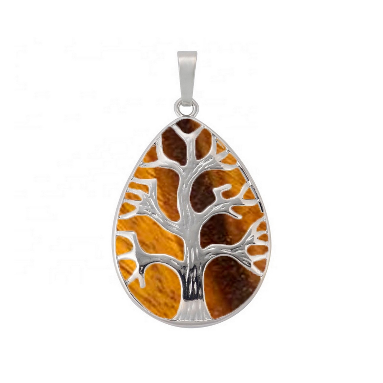 Collar Cuarzo Turquesa Arbol Ovala Energet + Estuche 